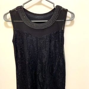 Black mesh beaded party wear Top